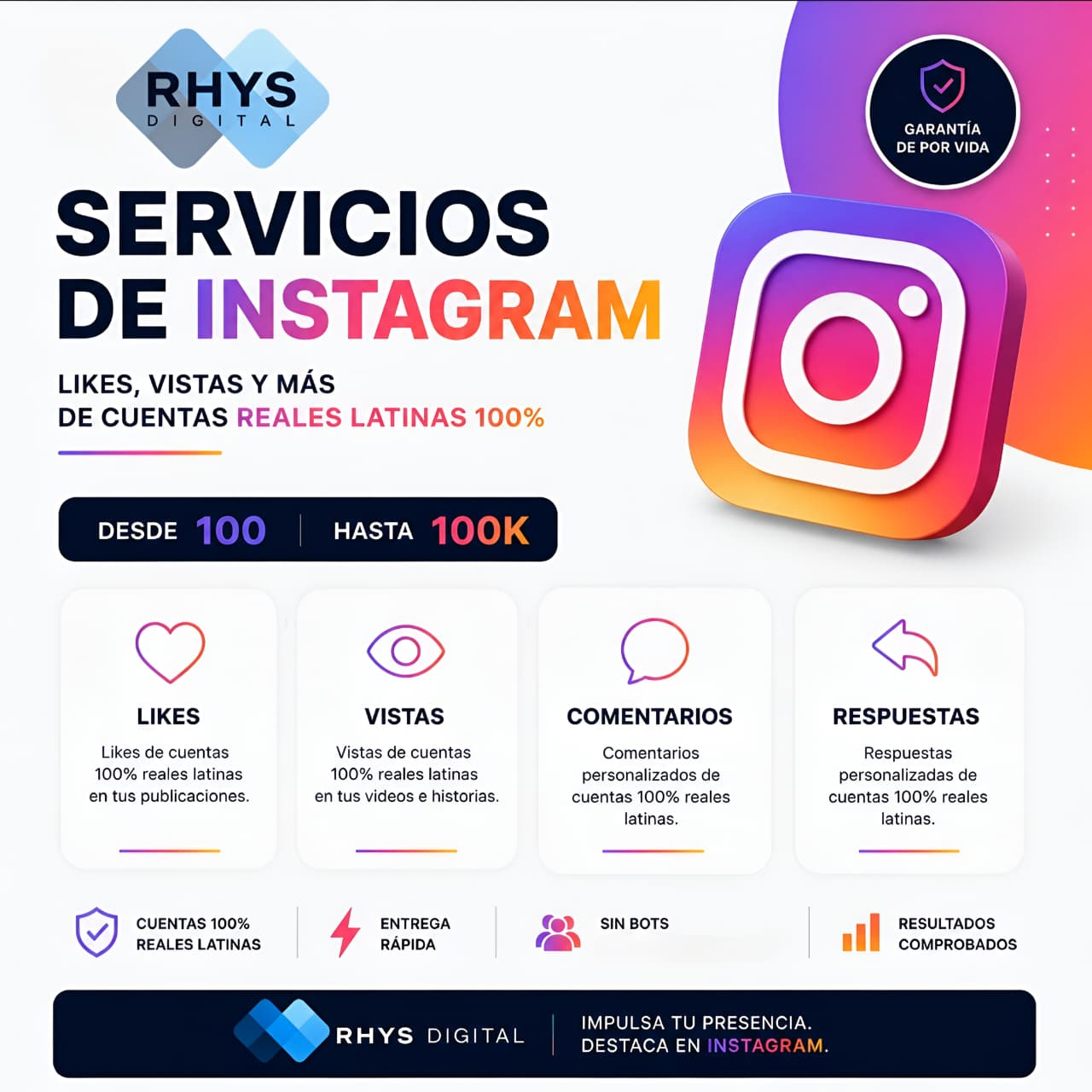 Servicios de Instagram — Likes, Vistas y más